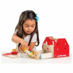 Boîte à outils en bois et ses 11 accessoires