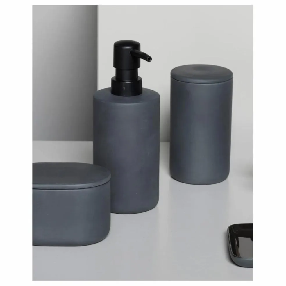 Boîte ovale avec couvercle | Gris foncé