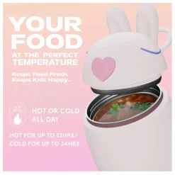 Boîte repas isotherme Lapin | Rose pâle