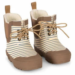 Bottes de Pluie Thermo Rayées | Ecru