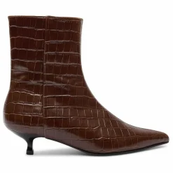Bottines Paula Effet Crocodile | Chocolat
