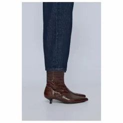 Bottines Paula Effet Crocodile | Chocolat