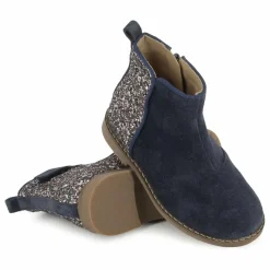 Bottines Trip Back Velours Glitter | Bleu marine