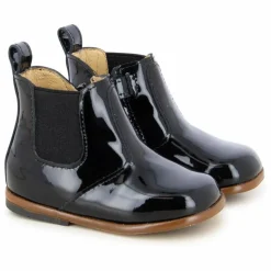 Bottines Zip Elast Vernis | Noir