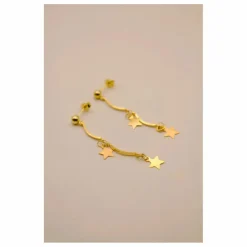 Boucles d'Oreilles Asymétriques 2 Etoiles | Doré
