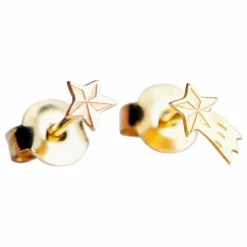 Boucles d'oreilles Asymétriques Etoile filante | Doré
