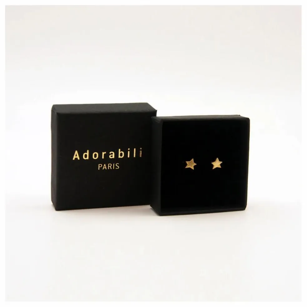 Boucles d'Oreilles Big Stars Denim | Doré