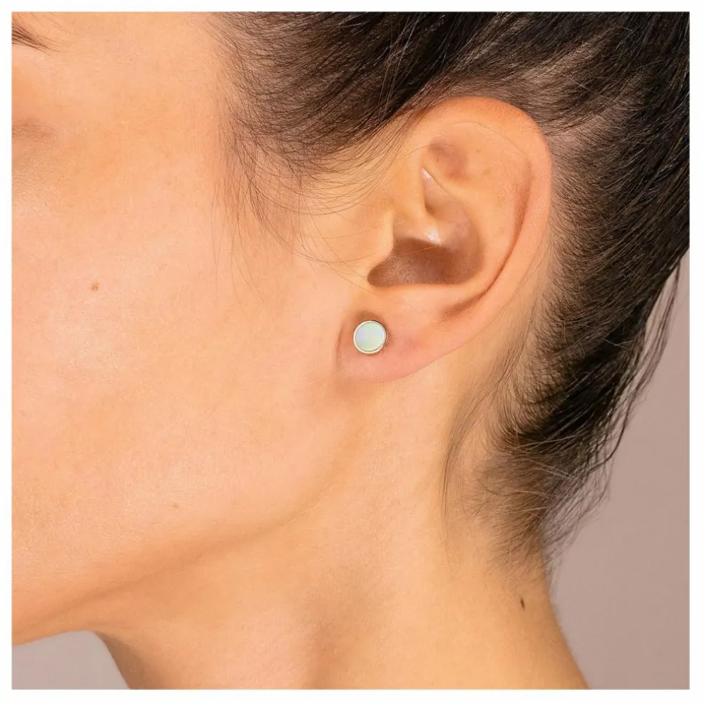 Boucles d'Oreilles Disc Ever | Nacre Rose