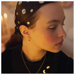 Boucles d'Oreilles Duo Elise Big Star | Doré