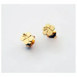 Boucles d'Oreilles Ibiscus | Doré