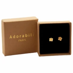 Boucles d'Oreilles Ibiscus | Doré