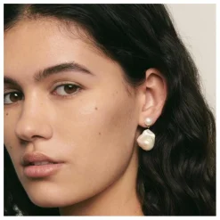 Boucles d'Oreilles Josefina Perles | Blanc