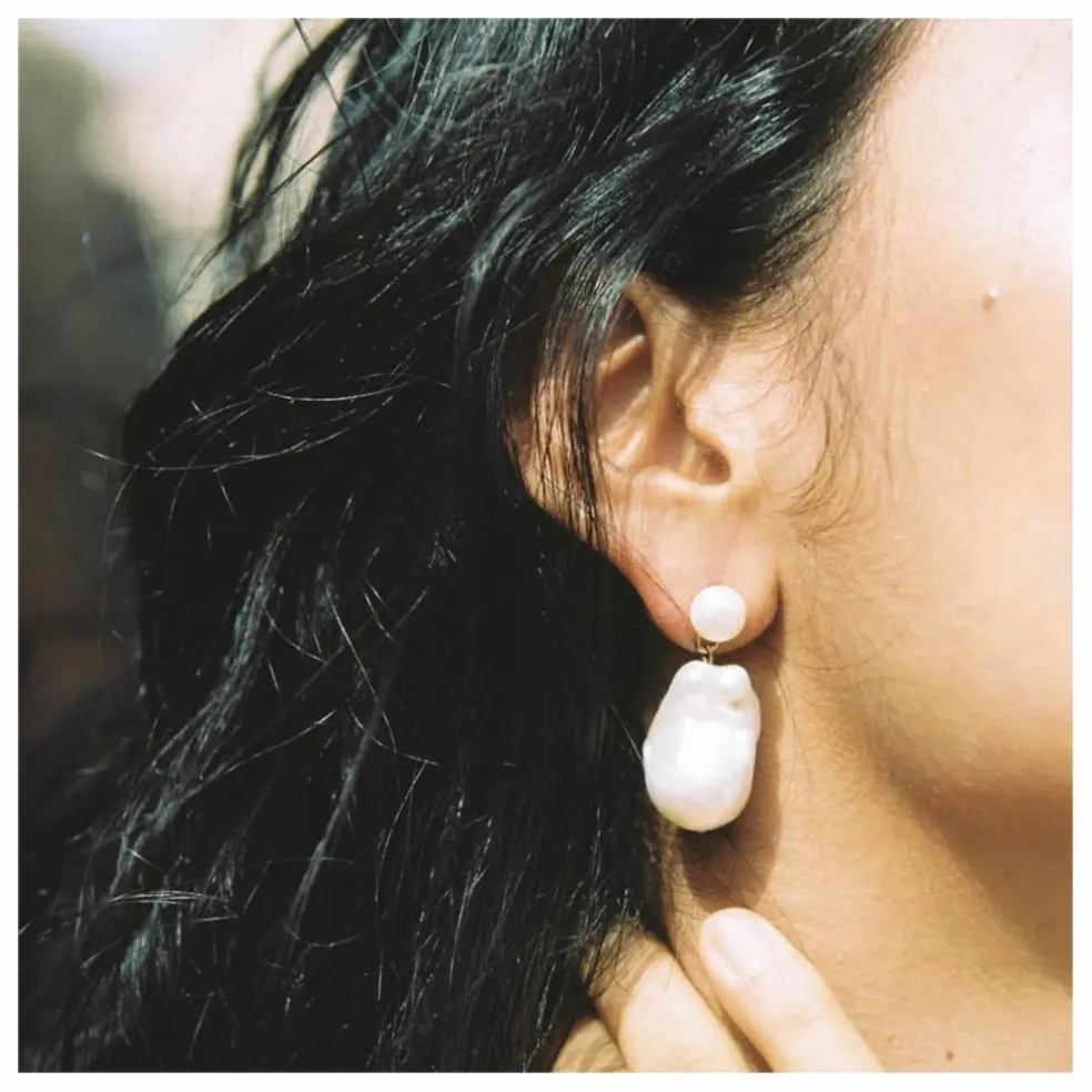Boucles d'Oreilles Josefina Perles | Blanc