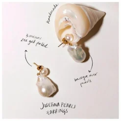 Boucles d'Oreilles Josefina Perles | Blanc