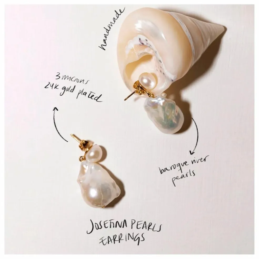 Boucles d'Oreilles Josefina Perles | Blanc