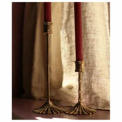 Bougeoir en laiton Bamboo | Doré
