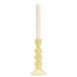 Bougeoir en verre | Jaune chiné