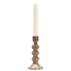 Bougeoir en verre | Taupe
