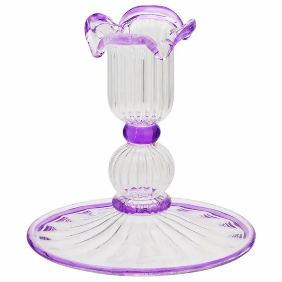 Bougeoir Jane en verre | Violet