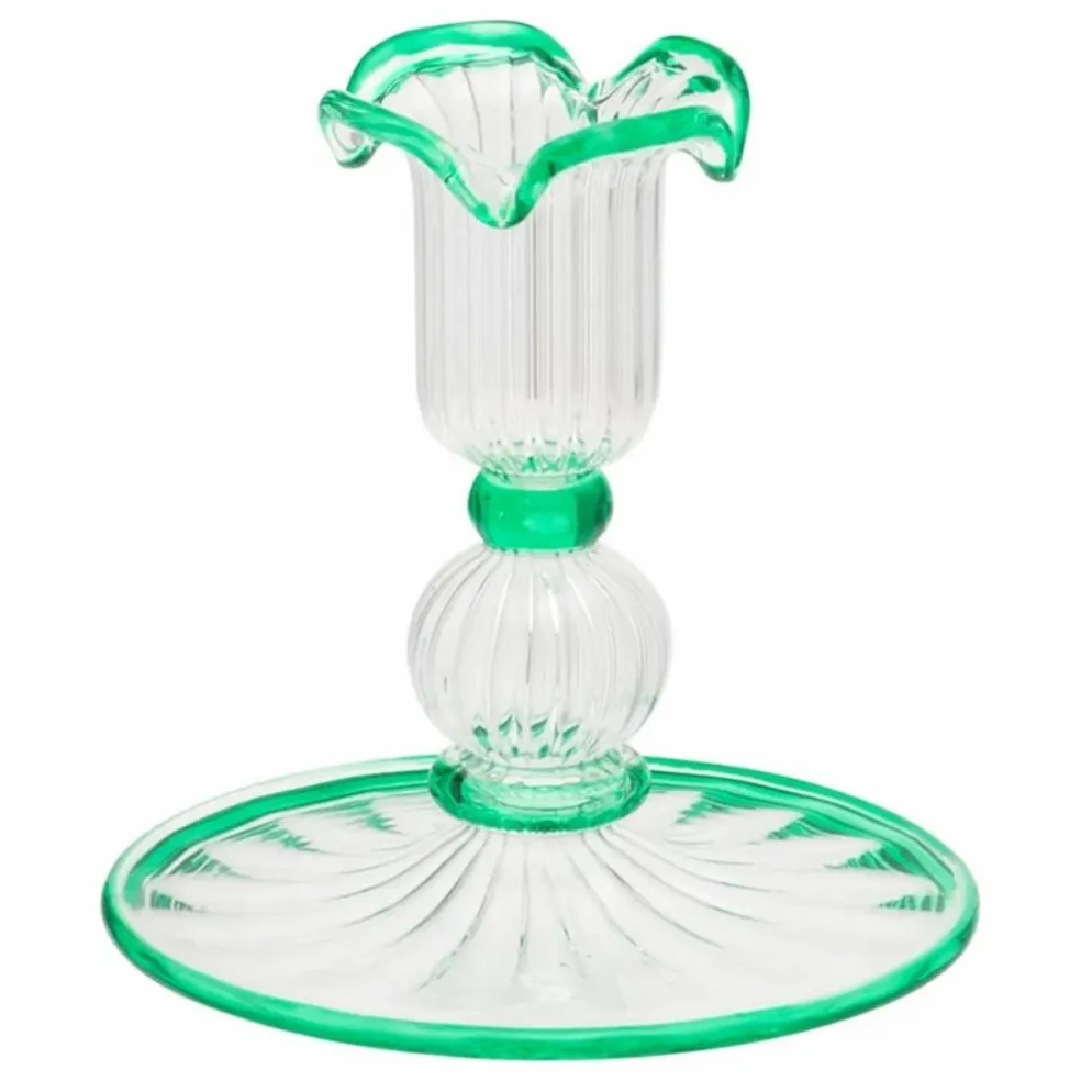 Bougeoir Jane en verre | Vert