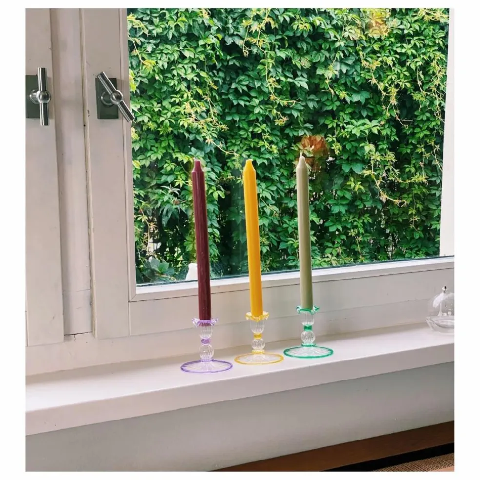 Bougeoir Jane en verre | Vert
