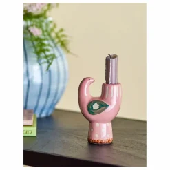 Bougeoir oiseau en grès Trudy | Rose