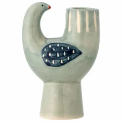 Bougeoir oiseau en grès Trudy | Bleu Clair