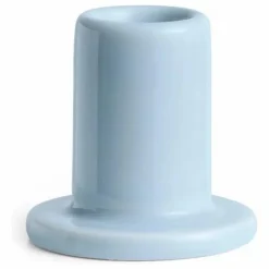 Bougeoir Tube en faïence | Bleu Clair