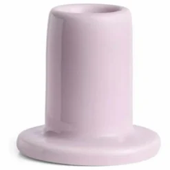 Bougeoir Tube en faïence | Rose pâle