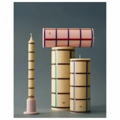 Bougeoir Tube en faïence | Rose pâle