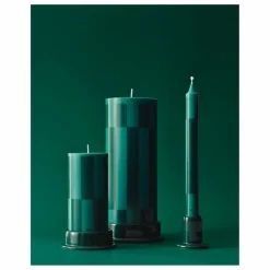 Bougeoir Tube en faïence | Vert foncé