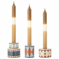 Bougeoirs Bitja en grès - Set de 3 | Multicolore