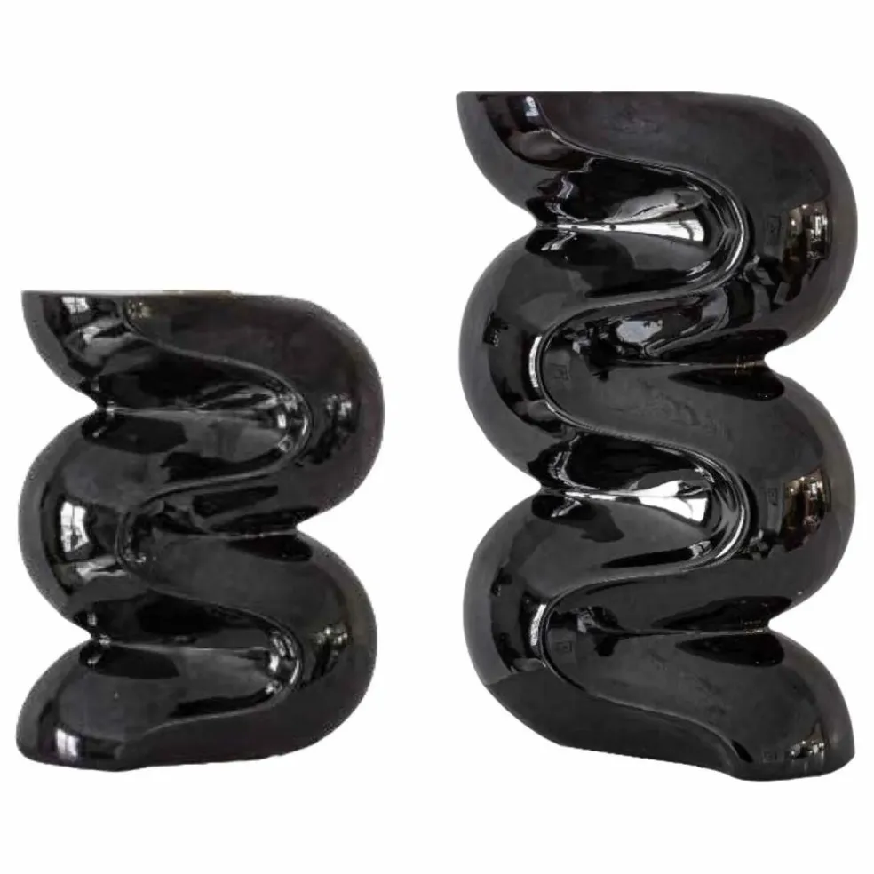 Bougeoirs Ganache - Set de 2 | Noir
