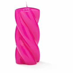 Bougie Blunt twisted - 15cm | Rose fuschia