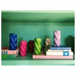 Bougie Blunt twisted - 15cm | Rose fuschia