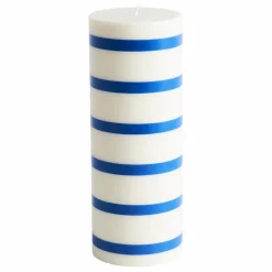 Bougie Column à Rayures | Bleu