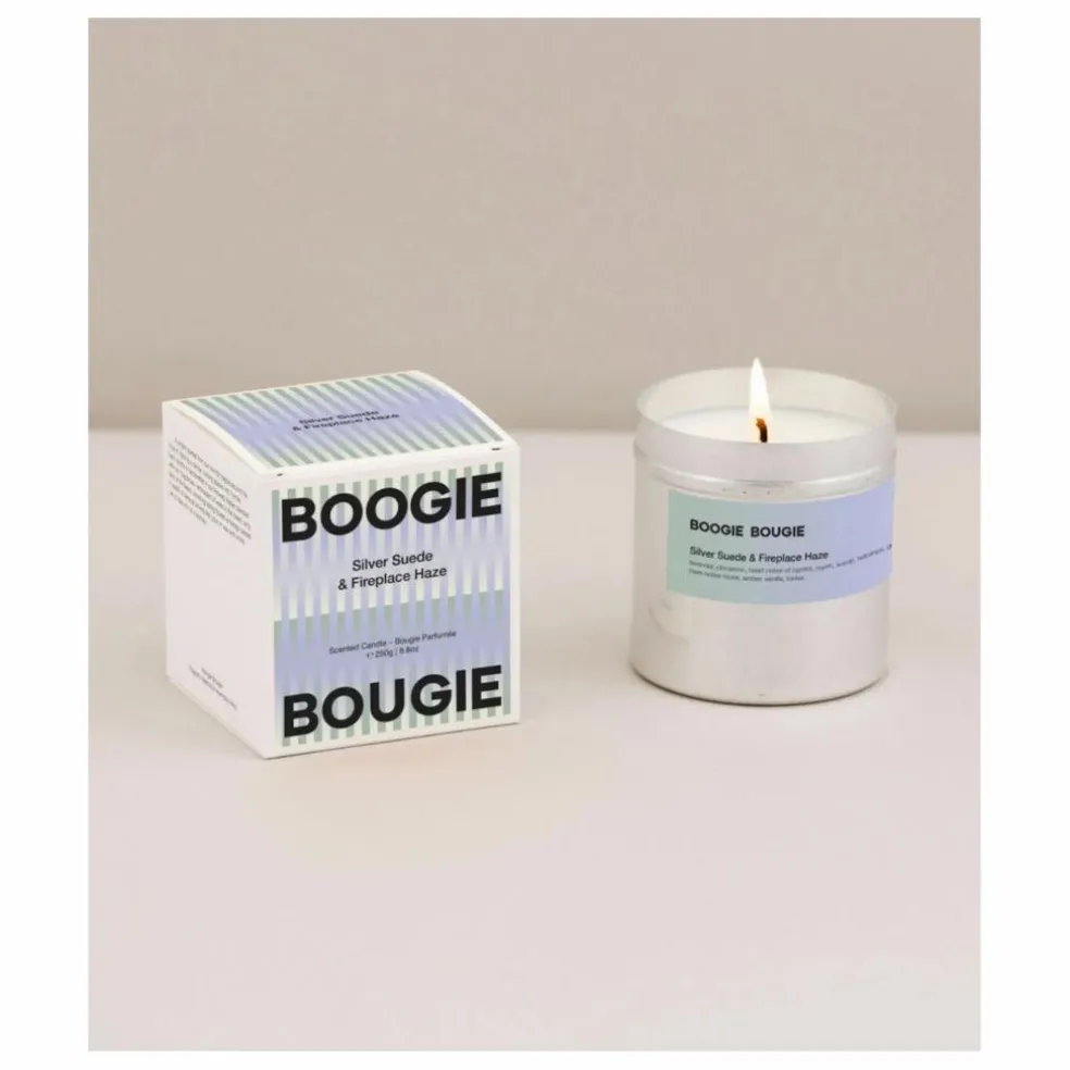 Bougie Silver Suede & Fireplace Haze