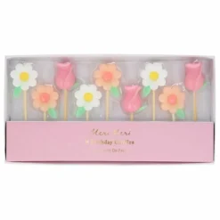 Bougies d'anniversaires Fleurs - Set de 9
