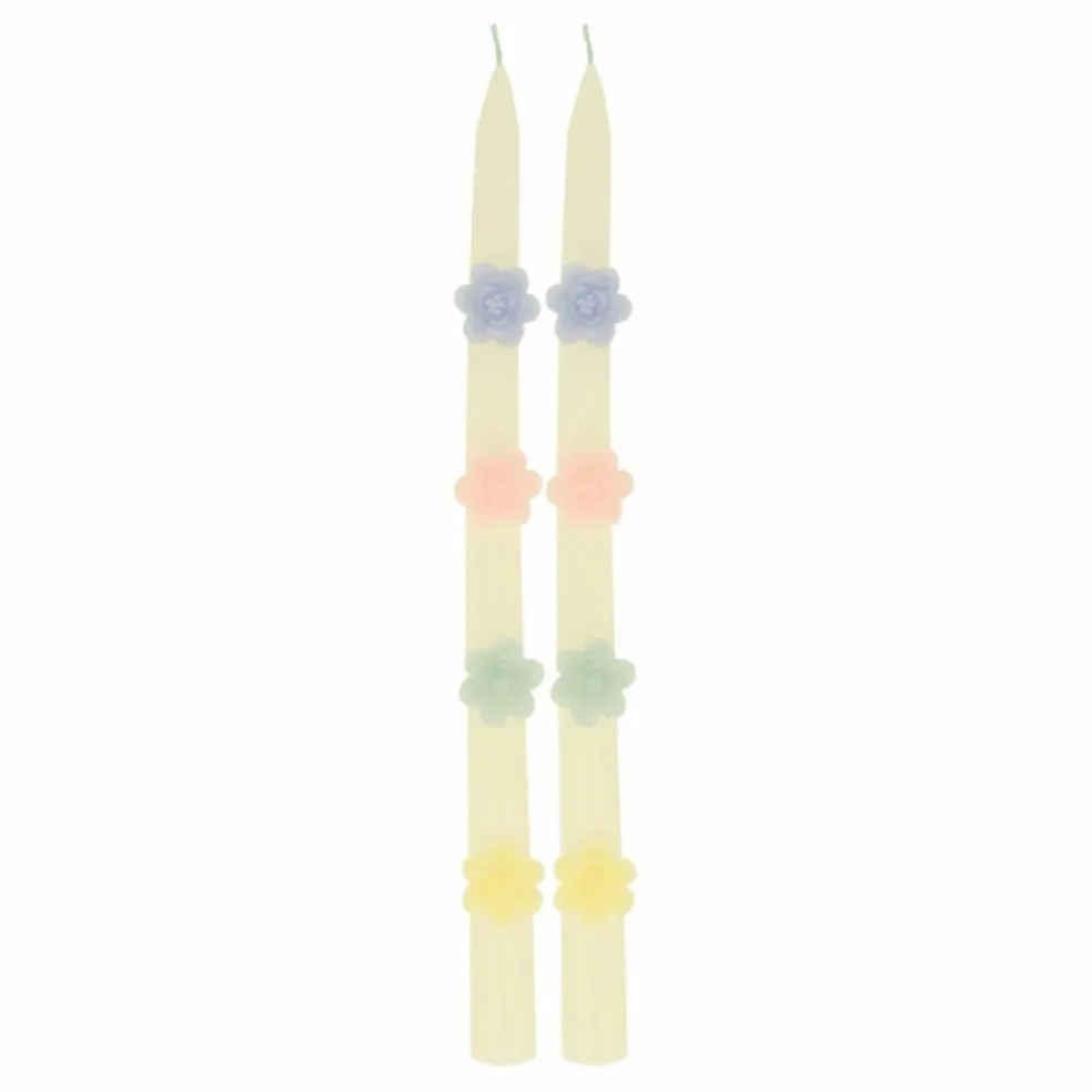 Bougies Fleurs - set de 2 | Pastel