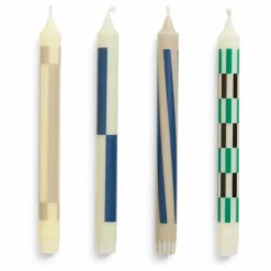 Bougies Pattern - Set de 4 | Crème