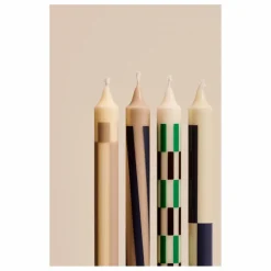 Bougies Pattern - Set de 4 | Crème