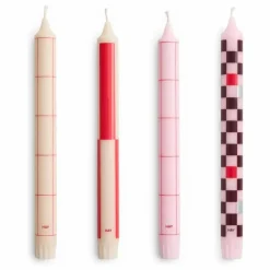 Bougies Pattern - Set de 4 | Rouge