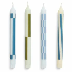 Bougies Pattern - Set de 4 | Bleu Vert