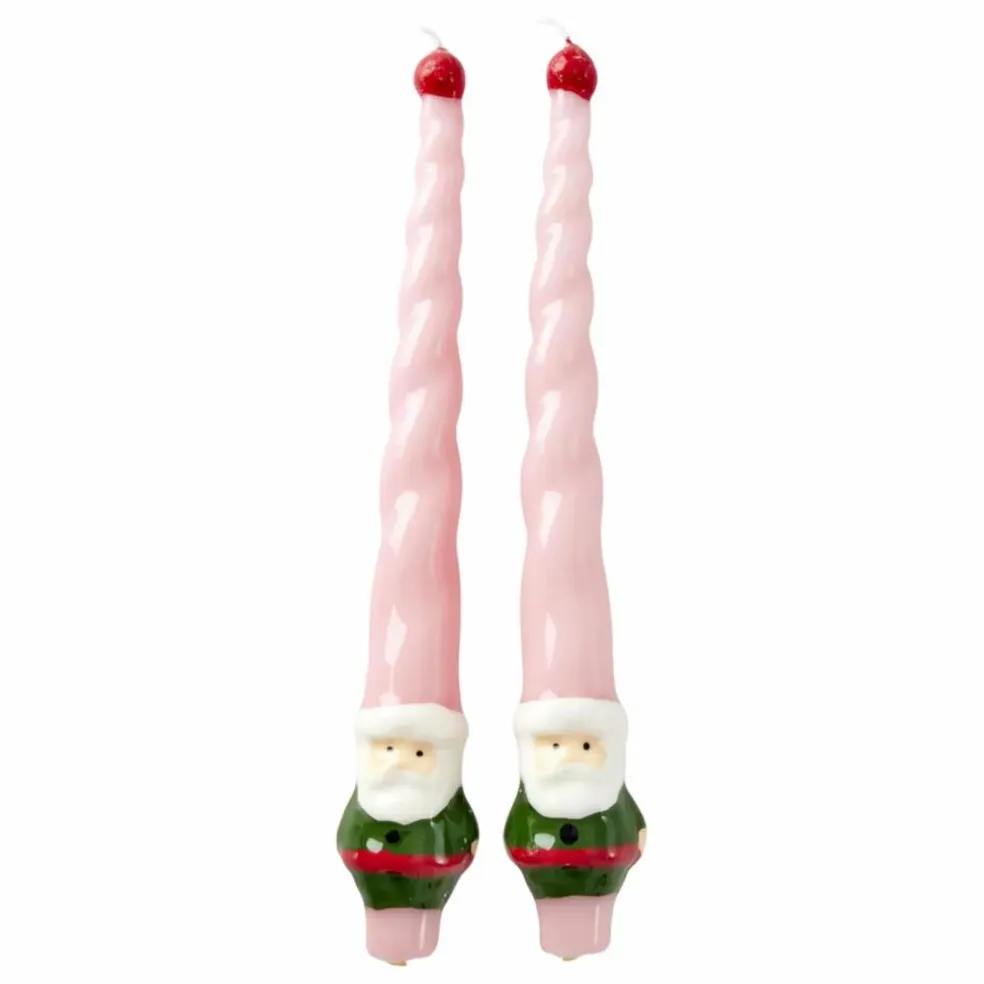 Bougies Père Noël - Set de 2 | Rose pâle