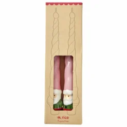 Bougies Père Noël - Set de 2 | Rose pâle