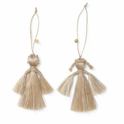 Boule de noël Anges en jute - Set de 2