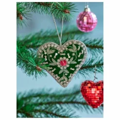 Boule de Noël Cœur | Vert foncé