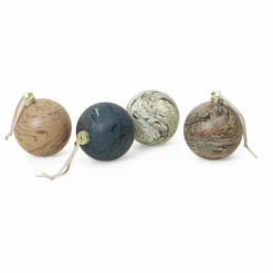 Boule de Noël effet marbré - Set de 4