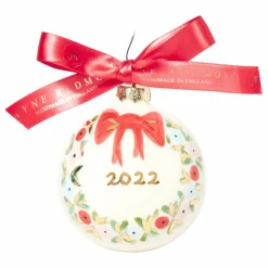 Boule de noël en porcelaine 2022
