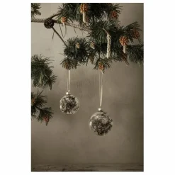 Boule de noël Flora en verre - Set de 4 | Prune